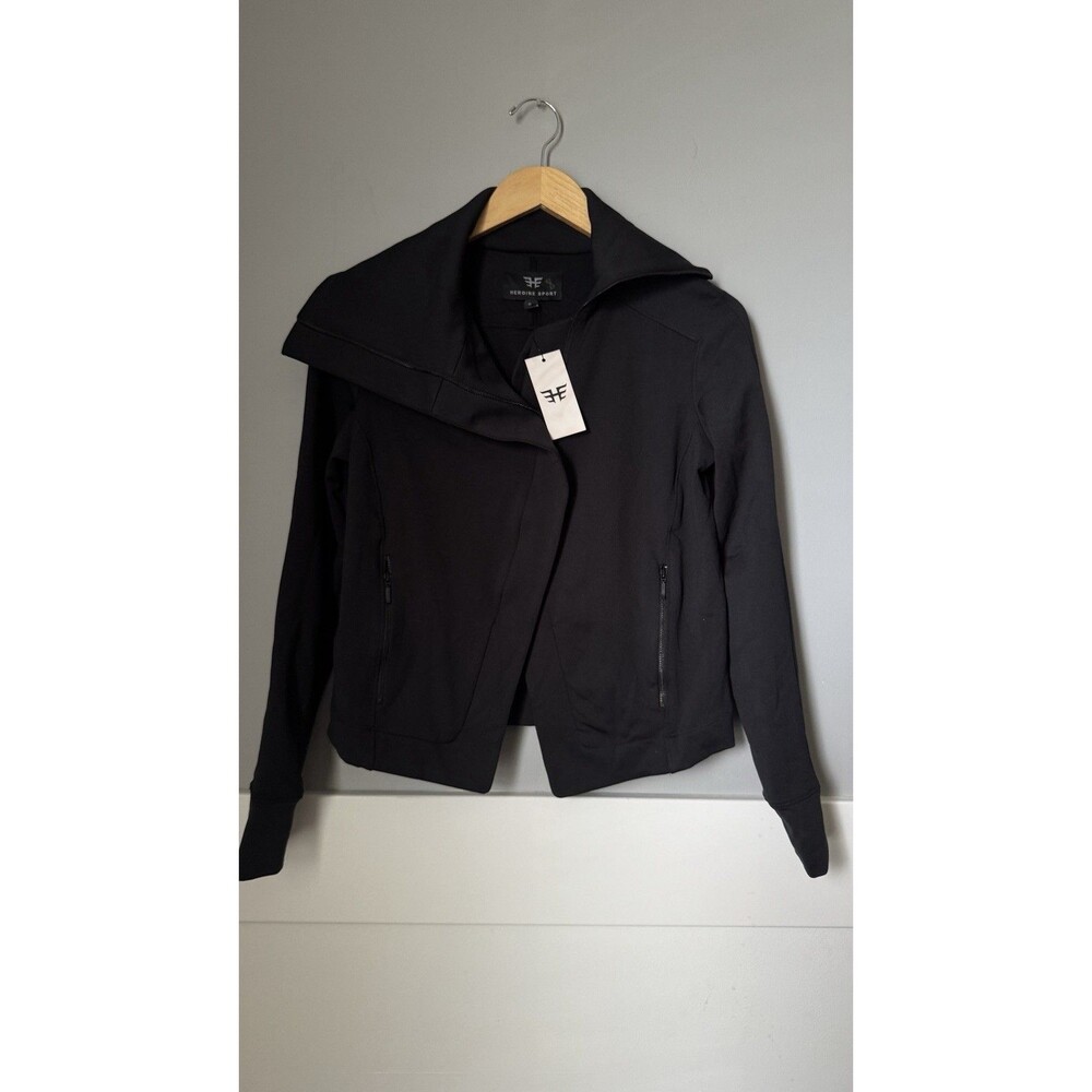 Heroine Sport Womens Black Premium Active Outdoor Fitness Zip Jacket Small T5